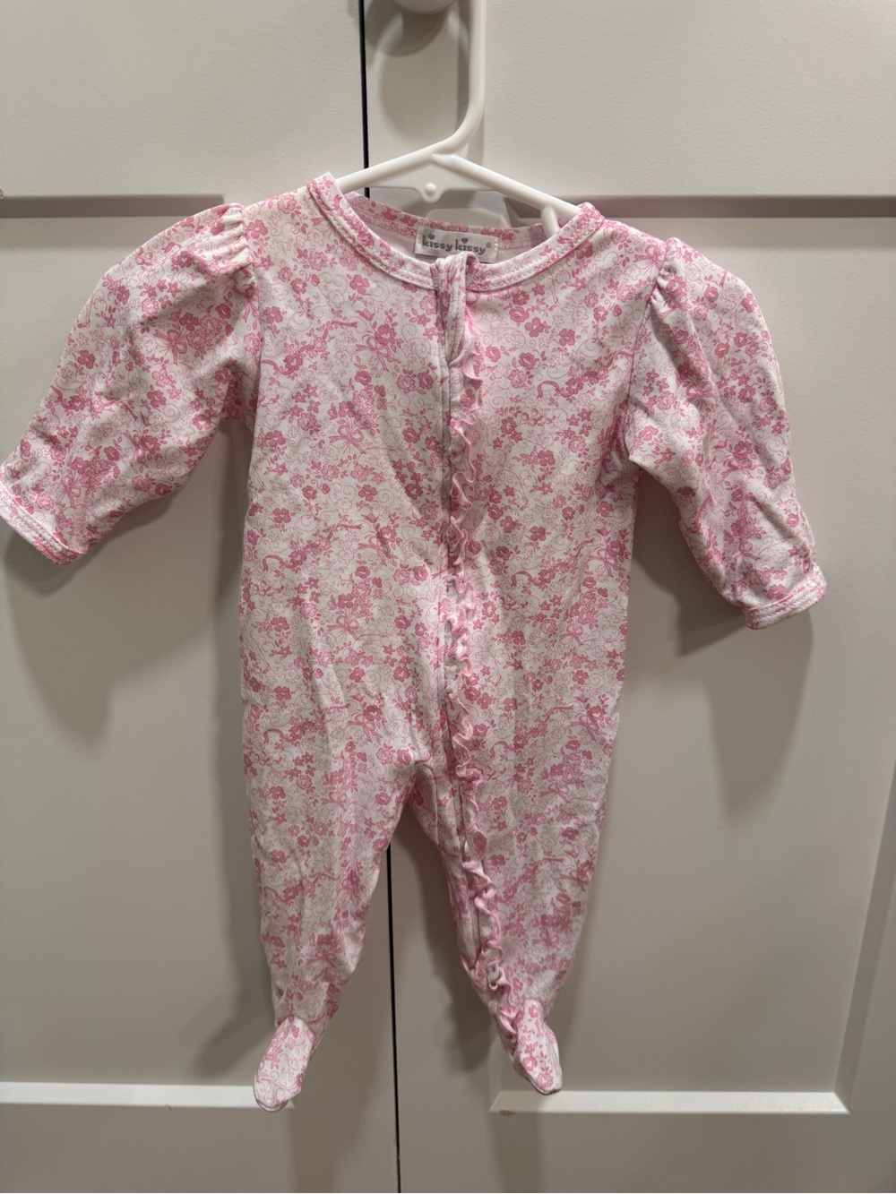Kissy Kissy Pink Floral Footed One-Piece